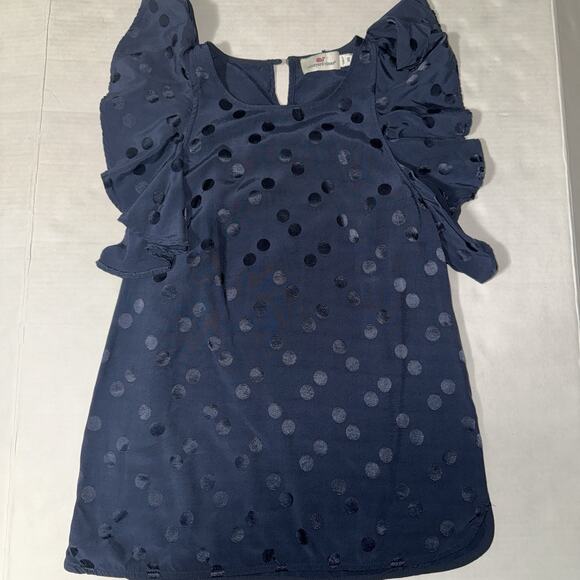 Vineyard Vines Women XS Top Polka Dot Jaqaurd Dark Romantic Preppy Dainty - Picture 1 of 5